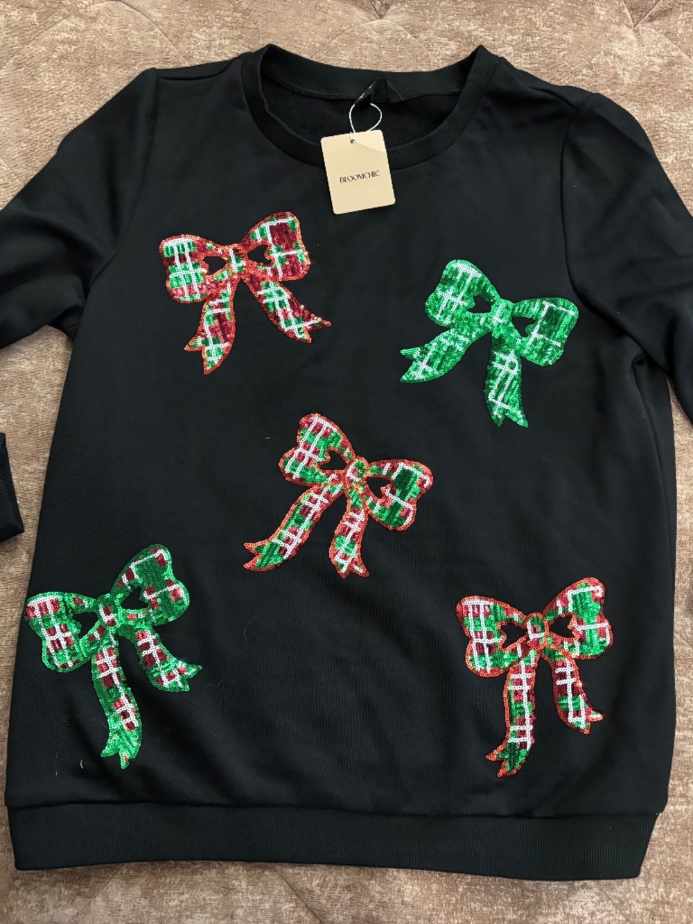 BloomChic sequin now sweatshirt Christmas 10 nwt
